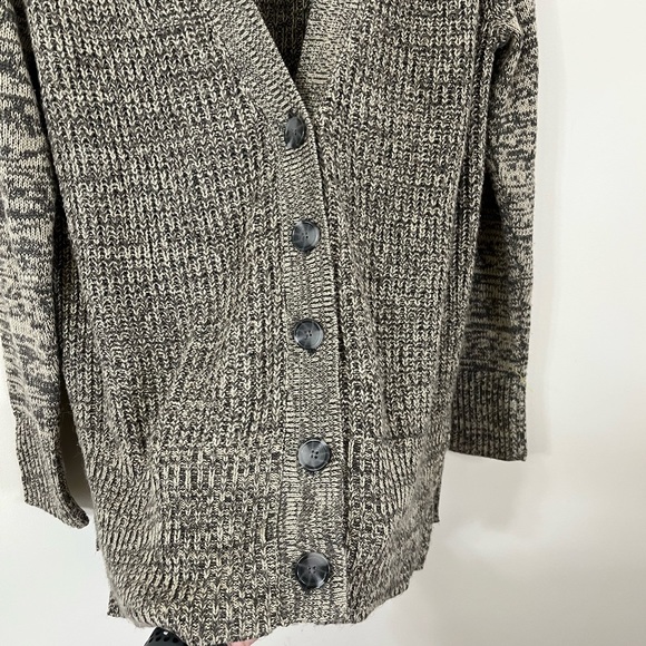 Merona Button Down Chunky Brown Gray Sweater - Picture 4 of 9